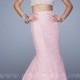 2015 La Femme Two Piece Lace Prom Dress 21087 Cotton Candy Pink