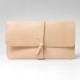 Personalized Leather Clutch / Wedding / Evening Bag, Mini Clutch, Bridesmaid Gift, Bridal Accessories, Handmade, Natural Tan