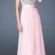 La Femme 18646 Cotton Candy Pink One Shoulder Empire Prom Dress