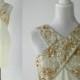 Vintage Dress, Gold Vintage Dress, 1980s Cocktail Dress, Vintage Bridal Dress, Short Wedding Dress, Evening Dress, Gold Beaded Evening Dress