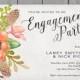 Engagement Party Invitation / Coral Feather and Floral Script Invitation / PRINTABLE INVITATION / #1058