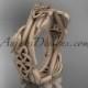 14kt rose gold diamond celtic trinity knot matte finish wedding band, engagement ring CT7354G