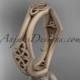 14kt rose gold diamond celtic trinity knot matte finish wedding band, engagement ring CT7356G