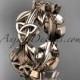 14kt rose gold diamond celtic trinity knot wedding band, engagement ring CT7316B