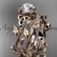 14kt rose gold diamond celtic trinity knot wedding ring, engagement set CT7238S