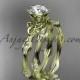 14kt yellow gold diamond celtic trinity knot wedding ring, engagement set CT7132S