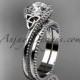 platinum diamond celtic trinity knot wedding ring, engagement set CT7322S