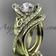 14kt yellow gold diamond celtic trinity knot wedding ring, engagement set CT7369S