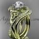 14kt yellow gold diamond celtic trinity knot wedding ring, engagement set CT7320S