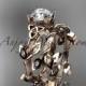 14kt rose gold diamond celtic trinity knot wedding ring, engagement set CT7215S