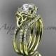 14kt yellow gold diamond celtic trinity knot wedding ring, engagement set CT7155S