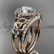 14kt rose gold diamond celtic trinity knot wedding ring, engagement set CT7131S