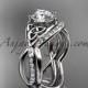 14kt white gold celtic trinity knot engagement set, wedding ring CT790S