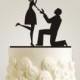Will You Marry Me Cake Topper, Valentine Day Proposal Cake Topper, Rustic, Wooden, Bride and Groom, Wedding Couple, Wedding Cake Topper