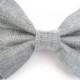 Dog Bow Tie / Silver Removable Dog Collar Bowtie