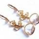 Dangle Earrings / Wedding jewelry / clear drop earrings with azalea flower/ wedding gift / Bridesmaid gifts / Clear zirconia earrings / gift