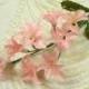 Vintage Peachy Pink Blossom Spray NOS Silk Flowers Small Size for Dolls Crafts Bouquets Hair Clips Corsage Weddings