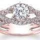 14kt rose gold diamond engagement ring 1.70 ctw G-SI2 quality diamonds and a .70 natural filled Round center diamond