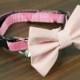 Cat Collar with Bow Tie - Pink Argyle with Soft Pink Bow Tie