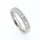 0.54ct Diamond half eternity wedding band, white gold ring, unique, milgrain ring, diamond engagement, vintage style, wide, diamond band
