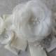 Enzoani Inspired Sash, Bridal Sash, Floral Sash, Bridal Accessory, Wedding Accessory, Beaded Sash, Organza Floral Sash, Bridal Belt, Sash