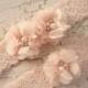 Blush Wedding Garter , Garter Set with Toss Garter in Blush  , Bridal Garter with Chiffon Blossoms pearls and rhinestones
