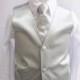 Boy Vest with Long Tie in Silver for Ring Bearer, Communion, Wedding in Size 2, 4, and More