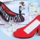 爆款热卖 婚庆用品 居家派对红色 高跟鞋欧美节日创意行李牌ZH011
