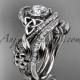 platinum diamond celtic trinity knot wedding ring, engagement set CT7211S