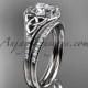 14kt white gold diamond celtic trinity knot wedding ring, engagement set CT7126S