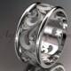 14kt white gold leaf and vine wedding ring, engagement ring, wedding band ADLR121