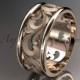 14kt rose gold leaf and vine wedding ring, engagement ring, wedding band ADLR121