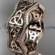 14kt rose gold celtic trinity knot engagement ring, wedding band CT750B