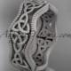 14kt white gold celtic trinity knot matte finish engagement ring, wedding band CT750B