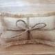 Burlap Ring Bearer Pillow With Jute Twine-Rectangle Shape- 2 Sizes Available- Wedding Ceremony-Rustic/Shabby Chic-Minimalist/Natural