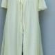Vintage Artemis Robe / Sheer Yellow Chiffon and Nylon Robe w/sheer Sleeves, White Lace /