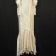 Ivory Satin & Lace Victorian Wedding Dress Cache Bart Protos Vintage Crochet Beaded Gown M