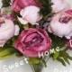 JennysFlowerShop 18'' Super Soft Blooming Peony Silk Artificial Wedding Bouquet Home Flowers Pink