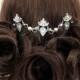 Vintage Bridal headpiece, Swarovski Wedding headpiece, Vintage hair comb, Swarovski crystal headband, Antique Silver headpiece