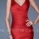 La Femme Sexy Fitted Short V Neck Homecoming Dress 19546 Red