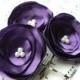 Purple wedding bridal flower hair clips(set of 3), bridesmaid hair, bridal hair accessory, bridal floral headpiece, wedding hair accessories