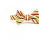 Red Striped Dog Bow Tie Collar Set Candy Stripes Dog Wedding Bowtie Adjustable