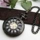 Neo Victorian Black Mechanical Pocket Watch 17 Jewel - Pocket Watch Chain - Watch - Best Man - Groomsmen Gift - Item MPW160