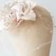 Vintage 1950s Floral Bridal Fascinator / Wedding Vintage Bridal Veil Floral Flowers
