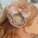 53 Different Colors - Champagne Birdcage Veil-Blush and Champagne Bridal Fascinator-Wedding Headpiece-Plum and Red Also Available