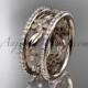 14k rose gold diamond flower wedding ring, engagement ring ADLR233