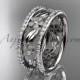 14k white gold diamond flower wedding ring, engagement ring ADLR233