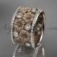14k rose gold diamond flower wedding ring, engagement ring ADLR232