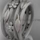 14kt white gold diamond leaf and vine, floral wedding ring, engagement ring ADLR242