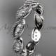 Platinum diamond leaf wedding ring, nature inspired jewelry ADLR241